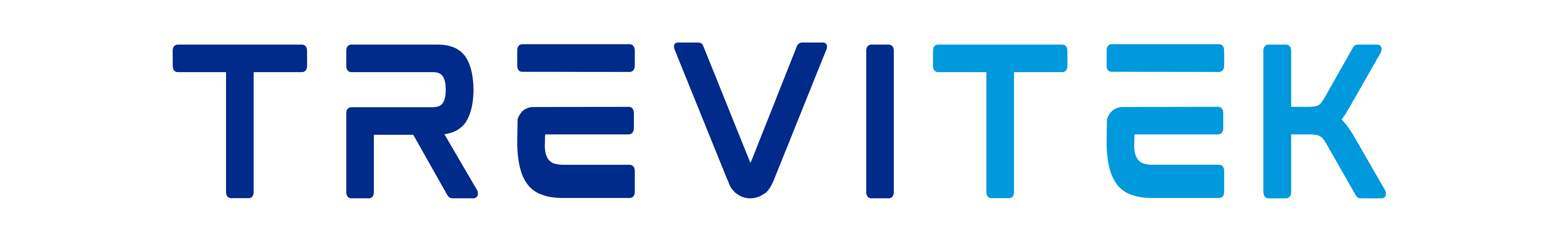 TreviTek logo in navy blue and vivid azure
